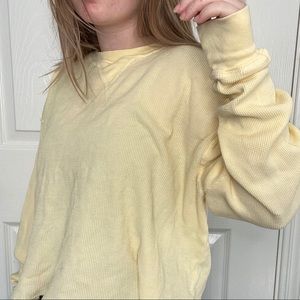 🦋Brandy Melville Muted yellow thermal long sleeve
